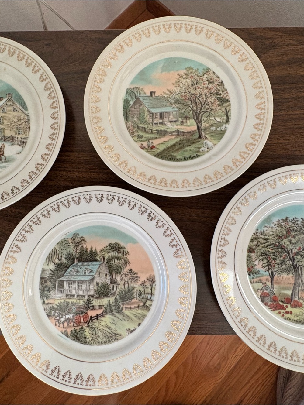 Currier & Ives Seasonal Plates (4)